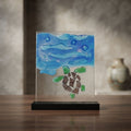 Current Drifter – Mosaic Sea Turtle Glass Tabletop Decor