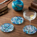 Deep Blue Abalone & Turquoise Coasters